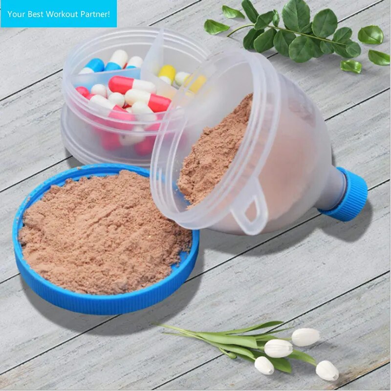 2 Layers Protein Powder Funnel Portable Fill Funnel Gym Partner for Water Bottle and Protein Shaker Bottle BPA Free