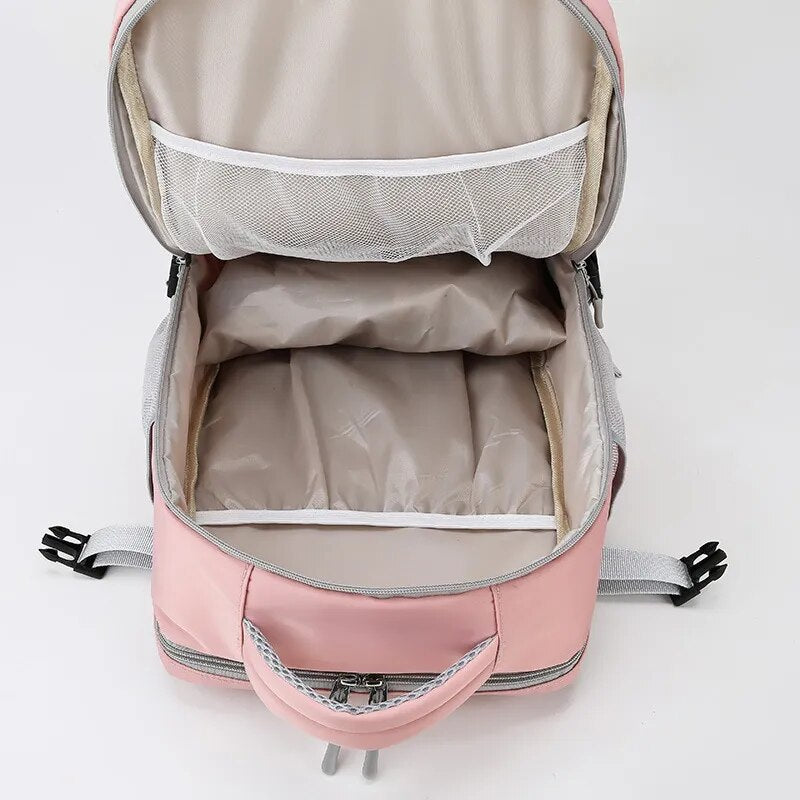 New Fashion Men's and Women's Multifunctional Travel Bag Fitness Bag with Luggage Strap and USB Charging Port Backpack