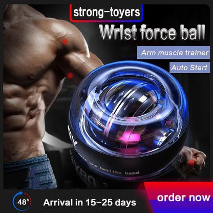 LED Gyro Power ball Autostart Range Gyro-powered Wrist Ball Gyroscoop Hand Arm Muscle Strength Trainer Sports Fitness Equipment