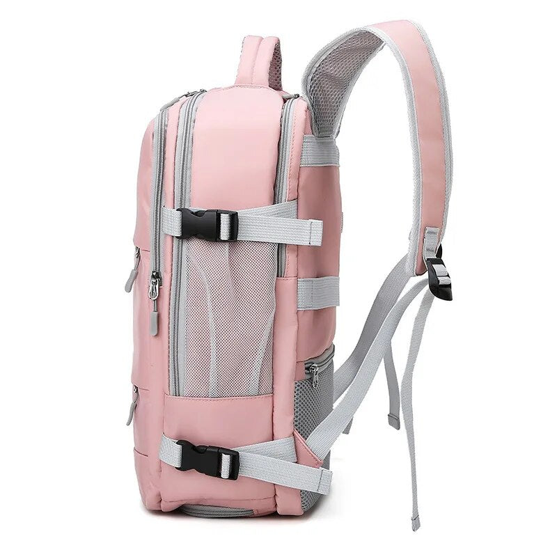 New Fashion Men's and Women's Multifunctional Travel Bag Fitness Bag with Luggage Strap and USB Charging Port Backpack